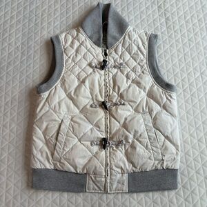 Eddie Puffer Vest Size Large White EB550 Premium Goose Down Zip & Toggle Closure